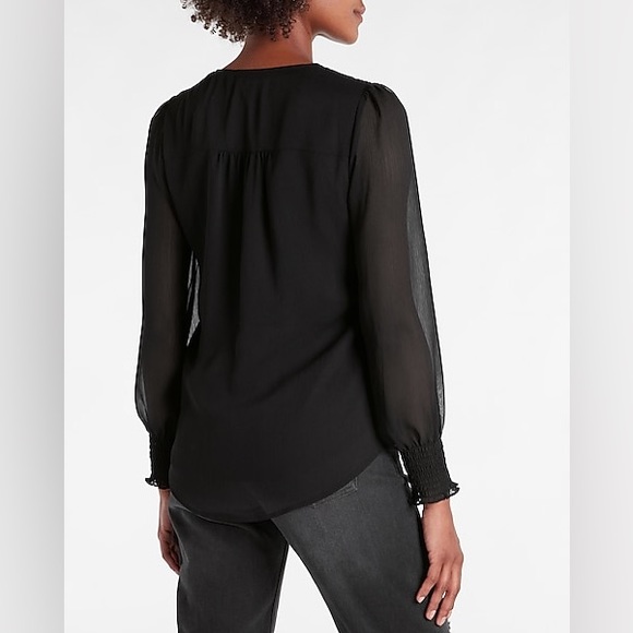 EXPRESS Chiffon Button Front Top XS - Picture 7 of 7